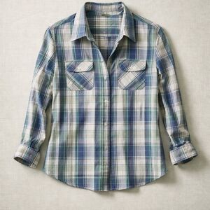 Plaid Button-Up Shirt